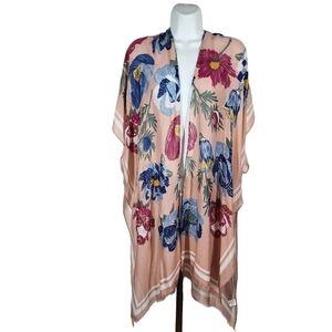 WOVEN HEART FLORAL OPEN FRONT CARDIGAN